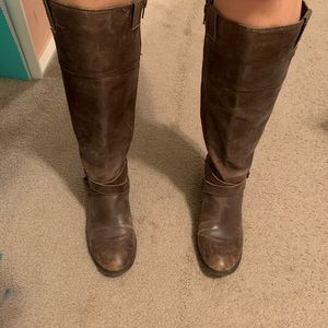 Brown Distressed Riding Boots